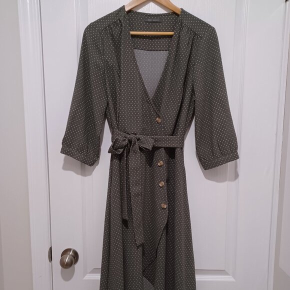 Suzy Shier Wrap Dress - Polka Dots - Picture 1 of 5